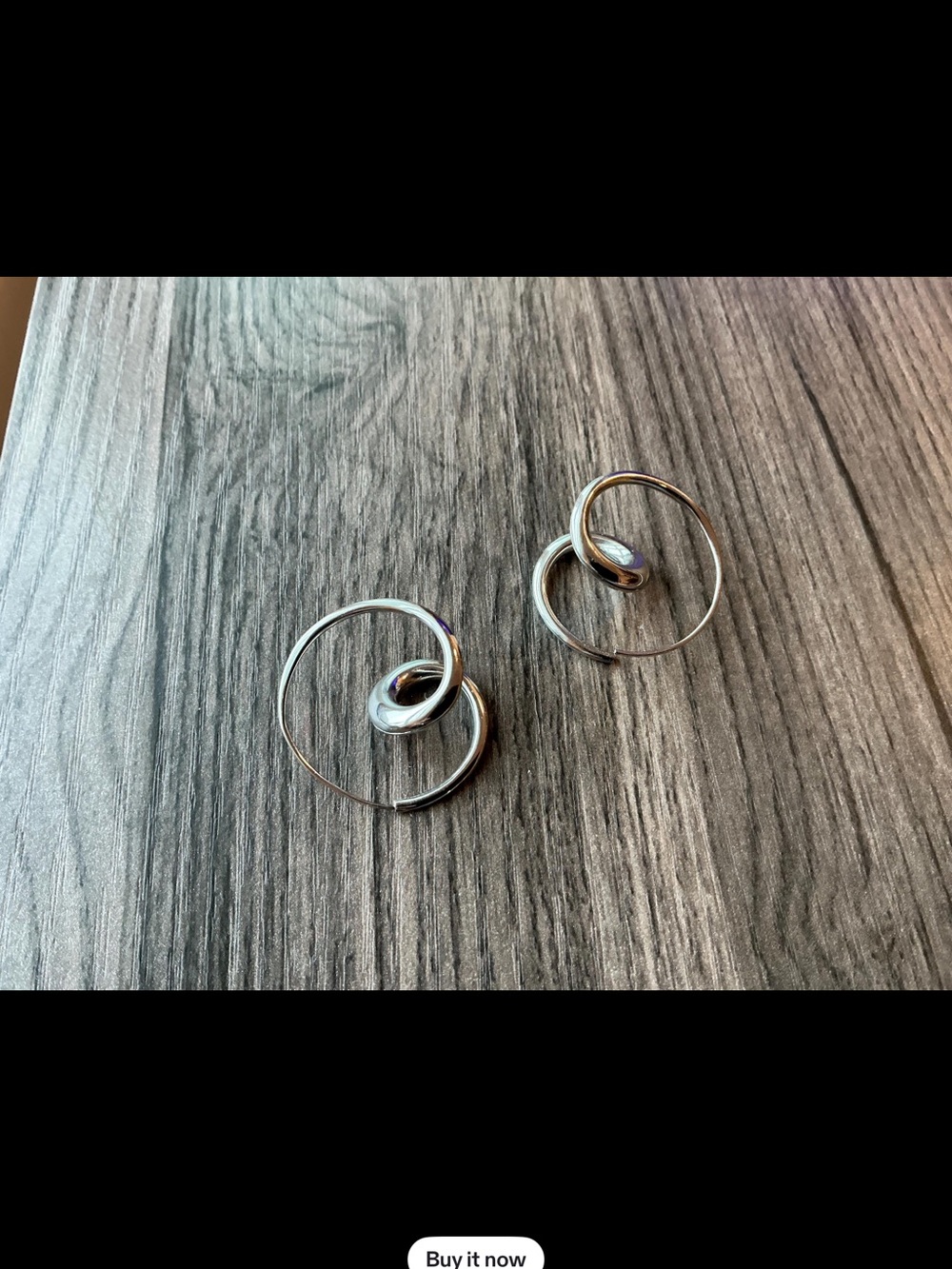 Michael Good solid platinum large single loop earrings